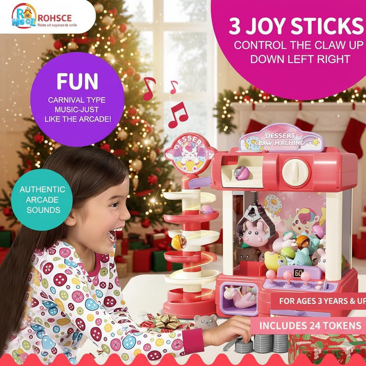 ROHSCE Máquina de garras para niños, mini máquina expendedora de ju...