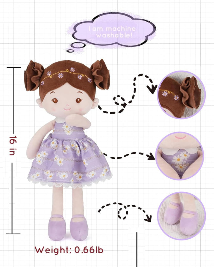 LeyaDoll Muñeca de bebé suave de felpa (40,6 cm), mi primera muñeca...
