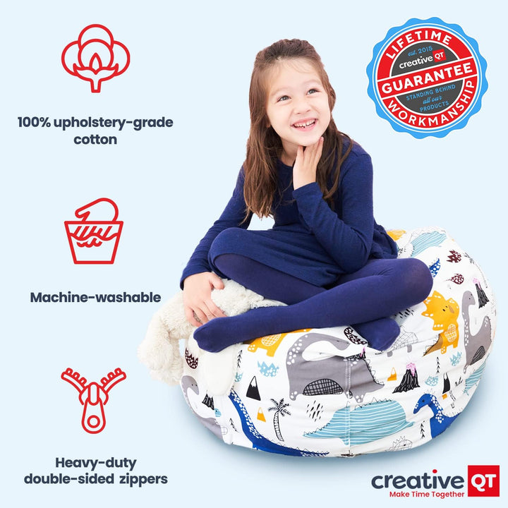 Creative QT Stuff 'n Sit - Funda de almacenamiento de puf grand...
