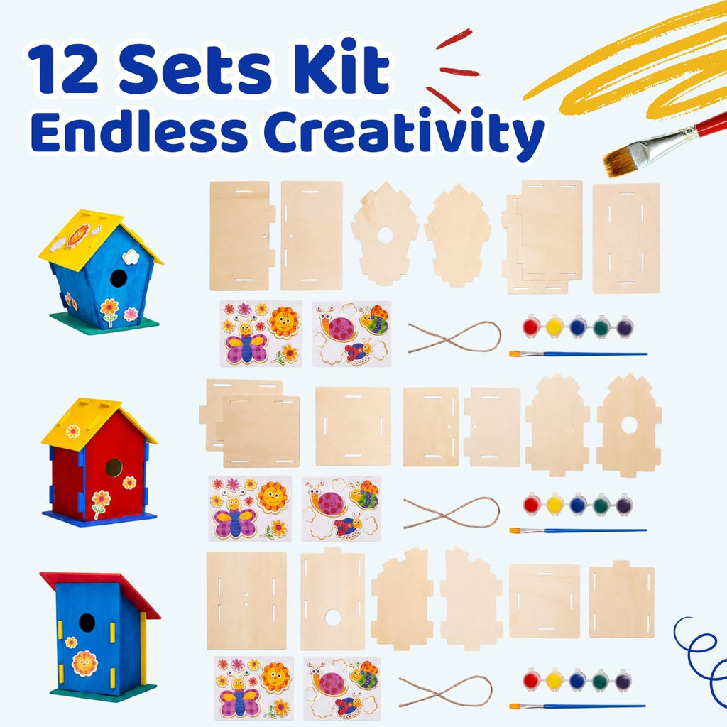 Neliblu - Kit de casa de pájaros para niños, 3 formas únicas y 2 tamaños