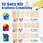 Neliblu - Kit de casa de pájaros para niños, 3 formas únicas y 2 tamaños