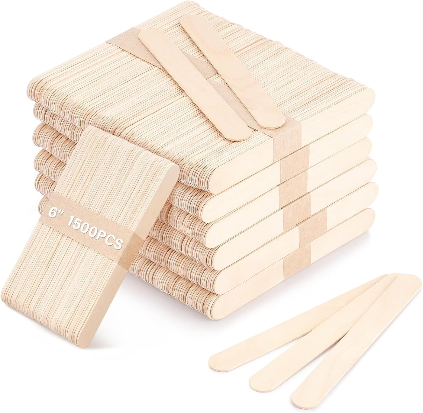 WoBiogHo 1500 Piezas Palitos de Cera de Madera de 6 Pulgadas Palito...