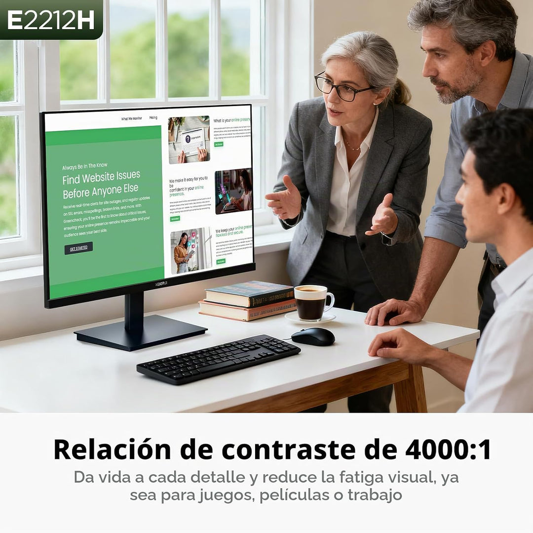 KOORUI Monitor de Computadora de 22 Pulgadas Full HD 1080P 100Hz Pa...