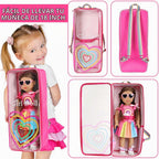 ZITA ELEMENT - Mochila de viaje para muñeca de 18 pulgadas, estilo arco iris