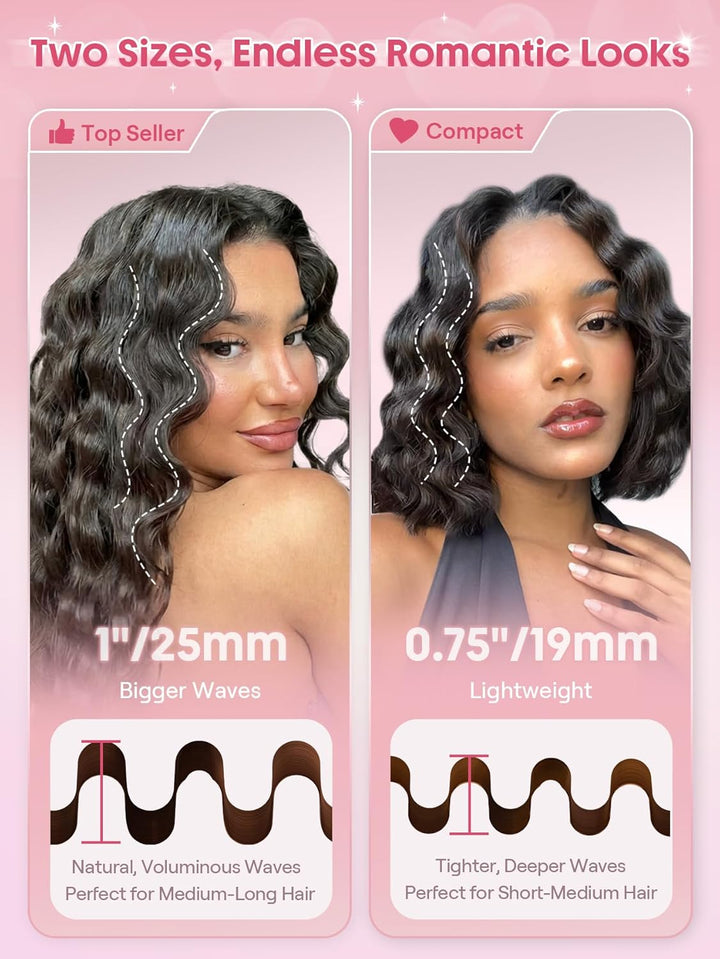 SHEGLAM Ondulador de pelo rosa de 1 pulgada para mujer, herramienta...