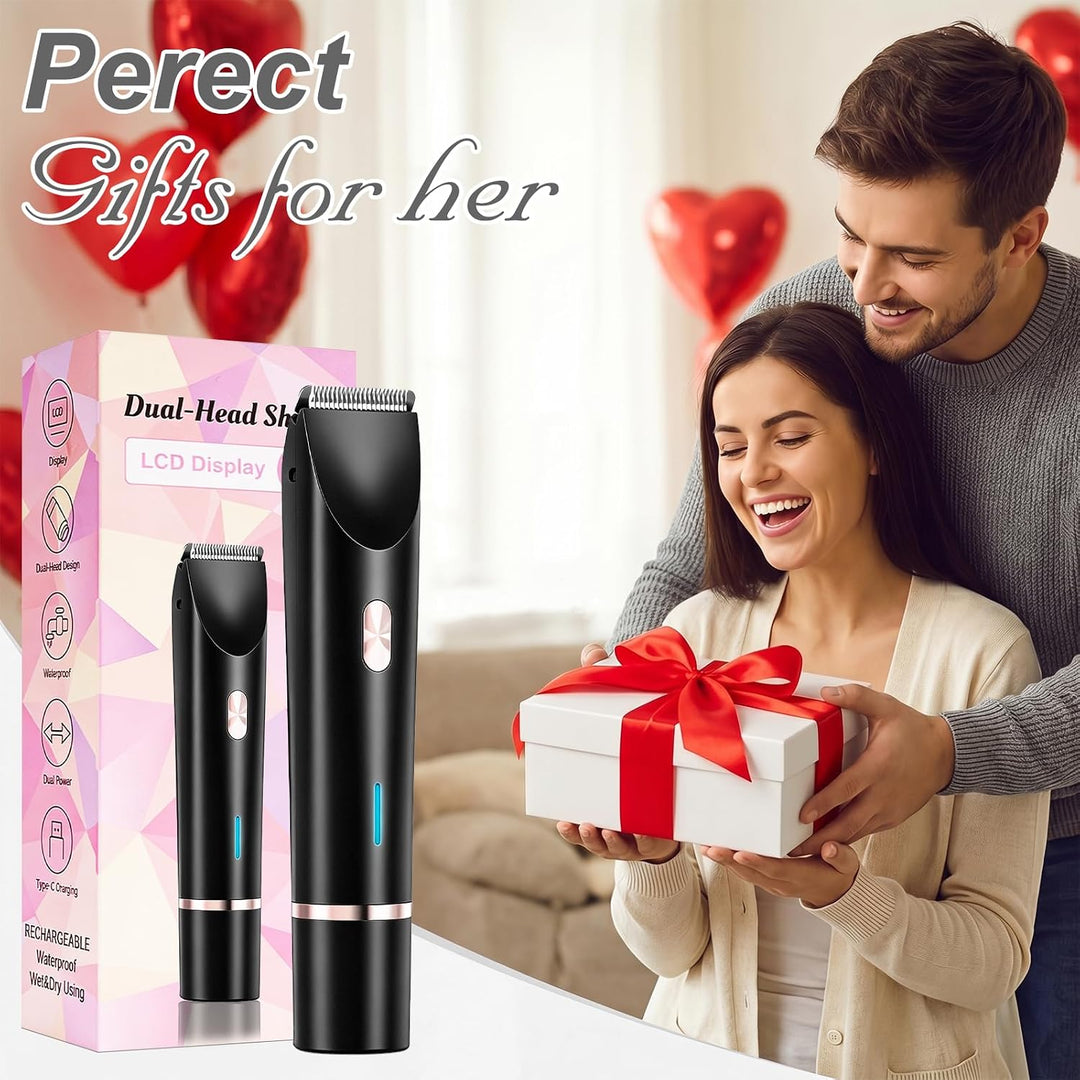 Debark Recortadora de bikini 2 en 1 para mujer, maquinilla de afeit...