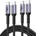 80Gbps USB 4.0 para Thunderbolt 4 Cable 6.6FT, 2 Packs, Grey
