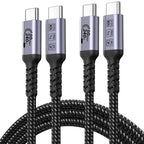 80Gbps USB 4.0 para Thunderbolt 4 Cable 6.6FT, 2 Packs, Grey