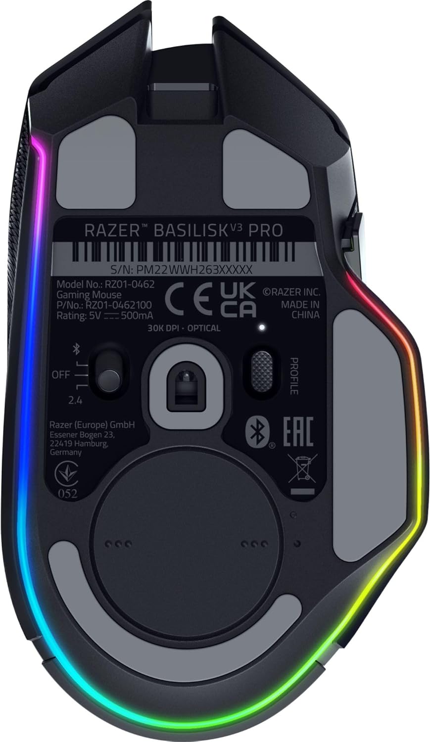 Razer Basilisk V3 Pro Ratón Inalámbrico para Juegos: Rueda de Incli...