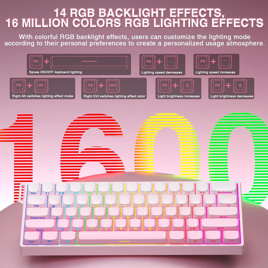 Aula WIN60 HE - Teclado mecánico para juegos 60% con cable, interru...