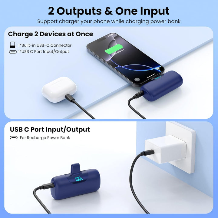 Mini Cargador Portátil para iPhone Serie 17\/16\/15, Banco de Energ...