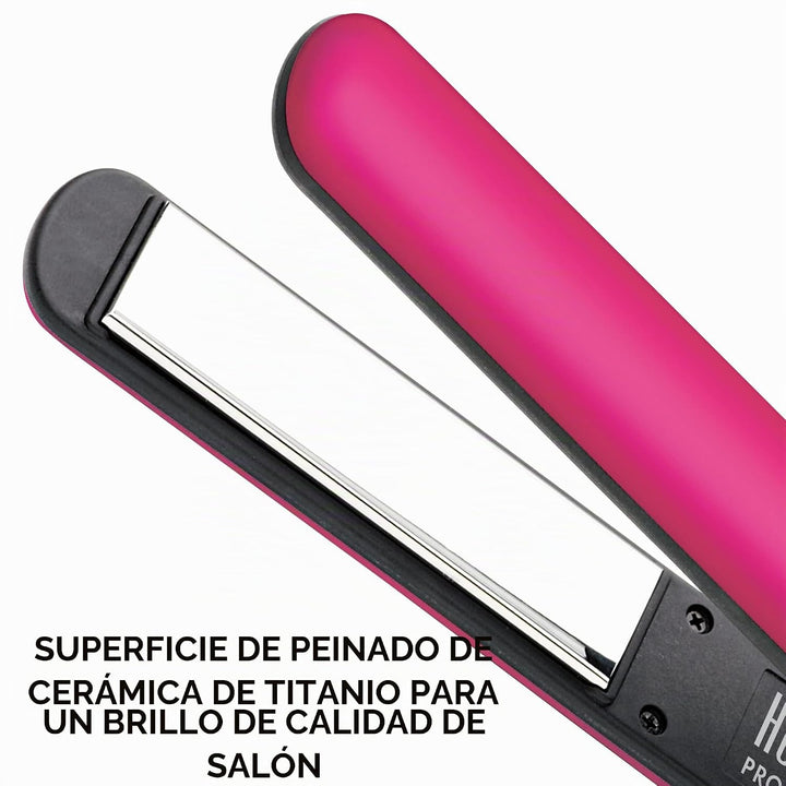 Plancha digital de hierro de Hot Tools, color rosa Titanio, 1 pulga...