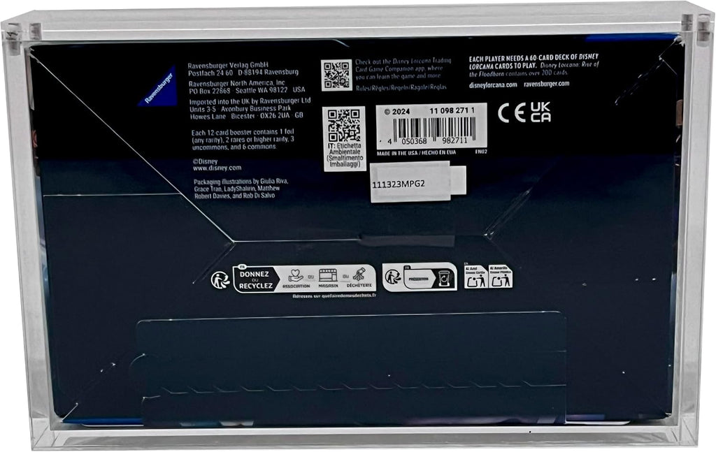 Vitrina de acrílico premium para caja de refuerzo de Disney Lorcana con cierre magnético