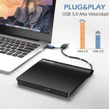 Duplicador de Discos Unidad de DVD Externa USB 3.0 Tipo C CD DVD Po...