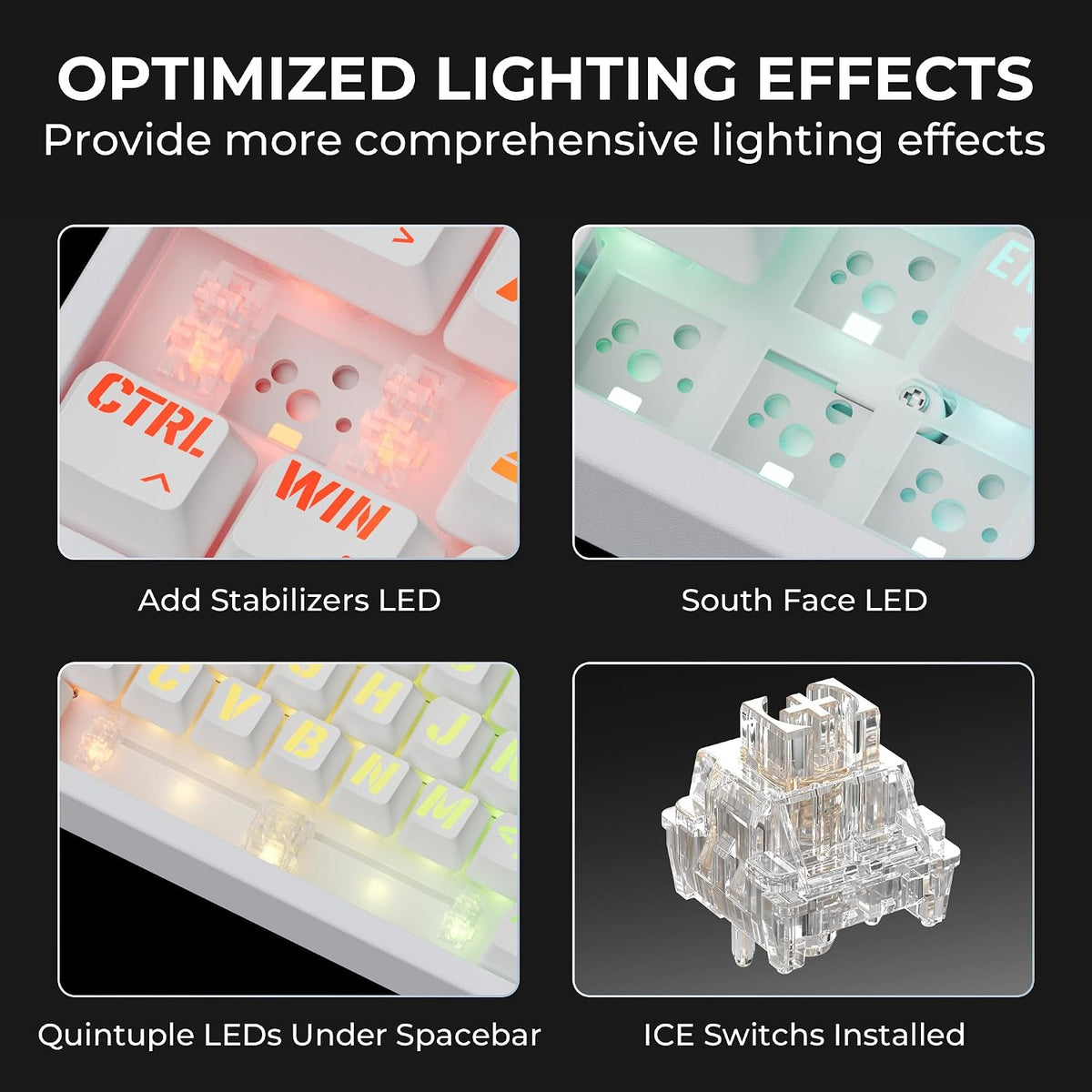 HITIME XVX M67 Teclado inalámbrico 60% por ciento, teclado topográf...