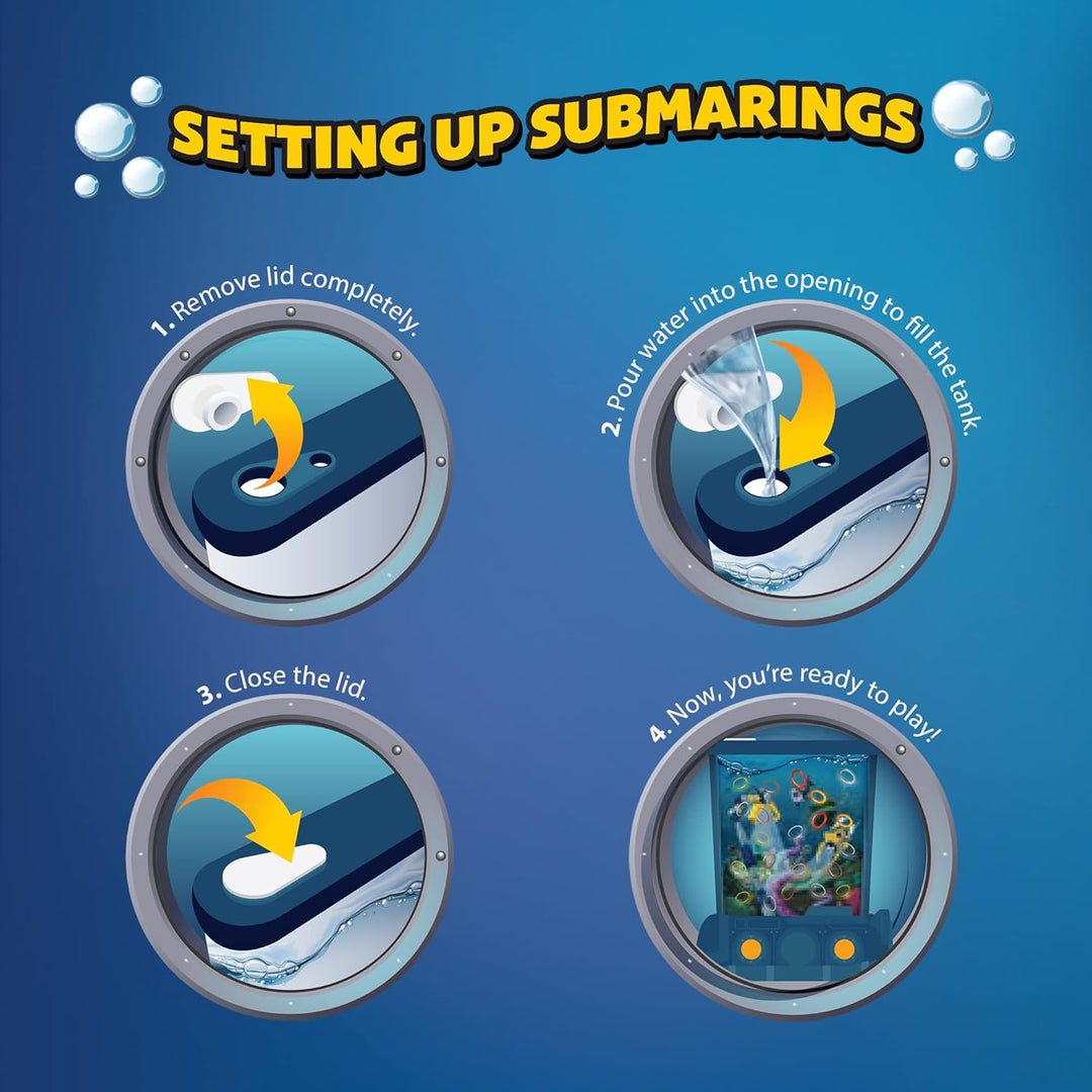 CLAWSOME! Submarings - Juego de agua portátil | Mini anillo oceánic...
