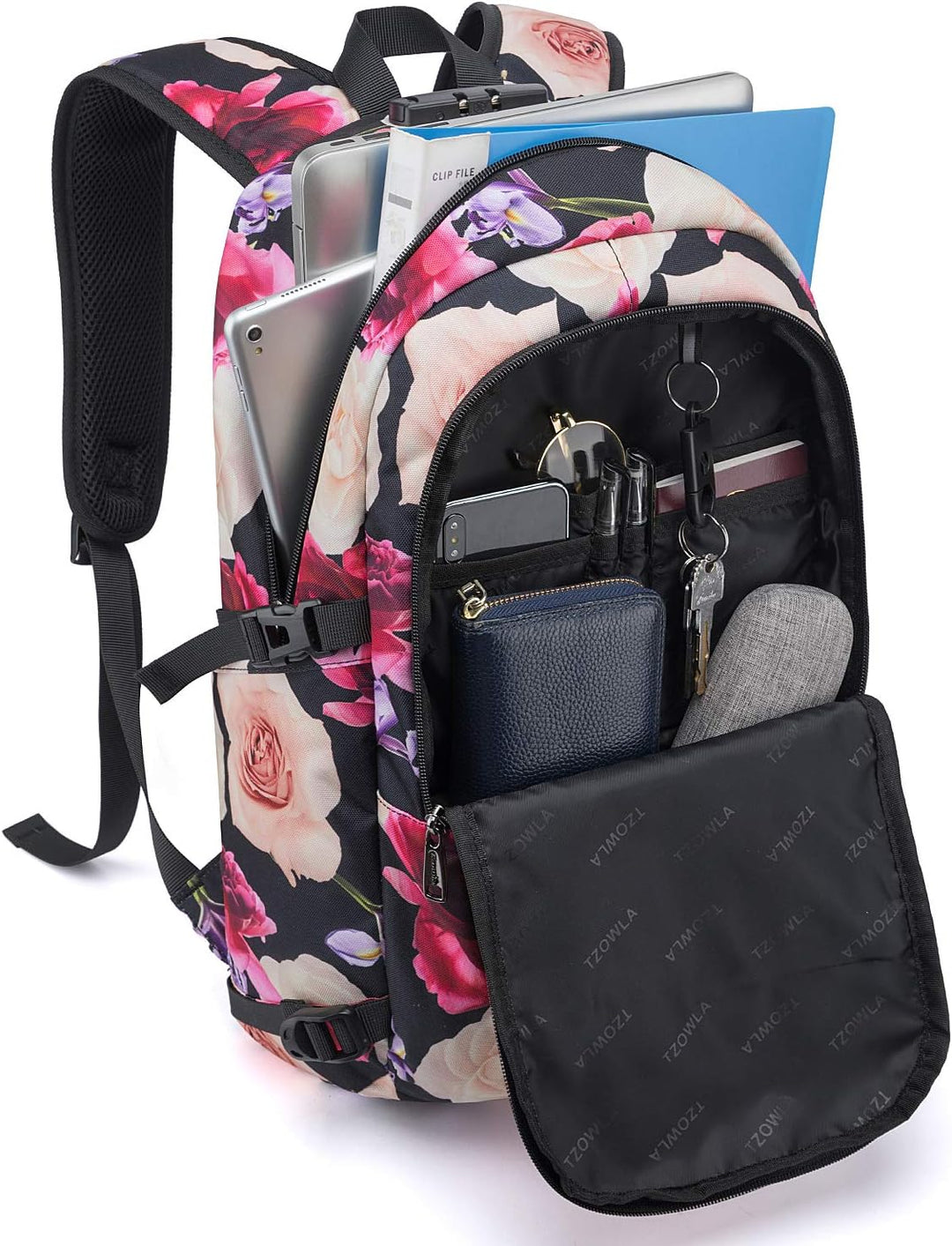 Tzowla - Mochila para computadora portátil de negocios, resistente...