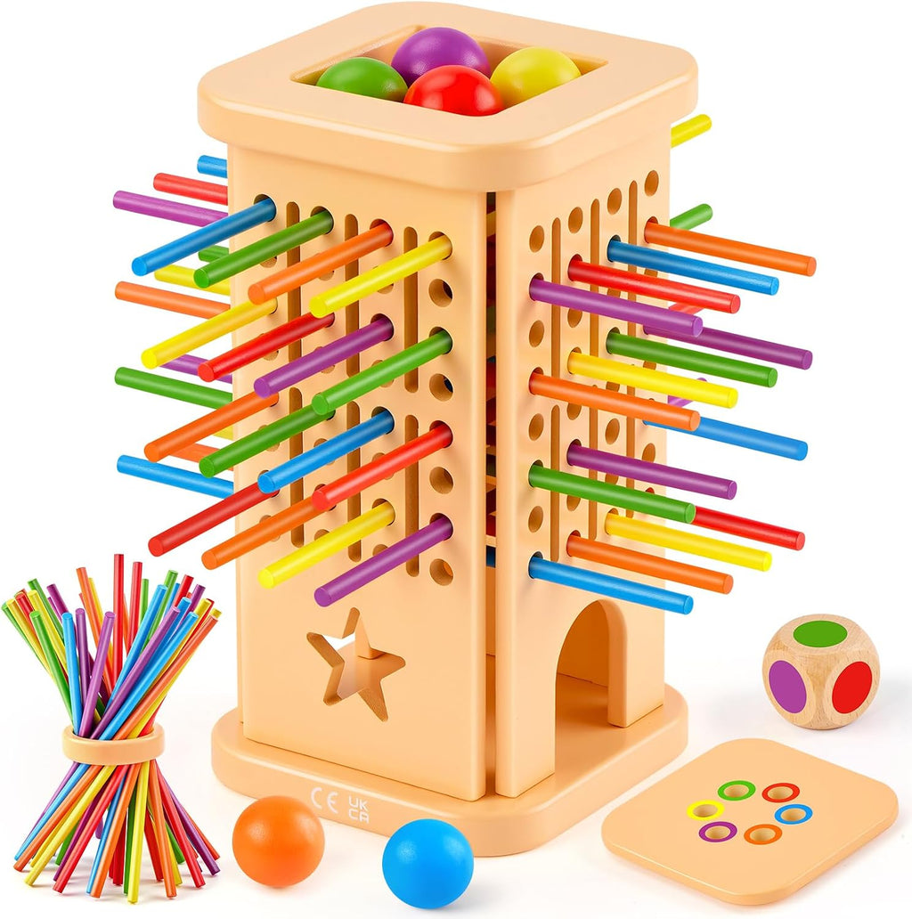 Montessori - Juego de mesa para niños de 4 a 6 años, juegos de bolas de