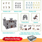 310 piezas/set Juego de figuras de acción de caballeros de castillo piratas medievales con castillo, soldado de juguete, catapulta, ballesta de asedio, cofre del tesoro (juego de castillo con