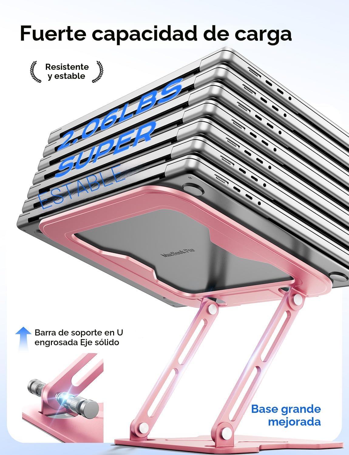 JCZT Soporte ajustable para laptop para escritorio, elevador plegab...