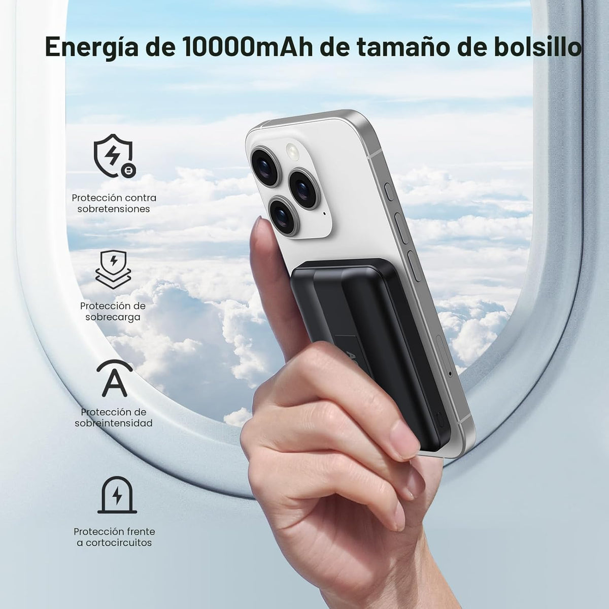 AOGUERBE Cargador Portátil para Mag-Safe, Banco de Energía Magnétic...