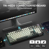 SOLAKAKA Teclado mecánico inalámbrico A99 Pro con pantalla LCD y pe...