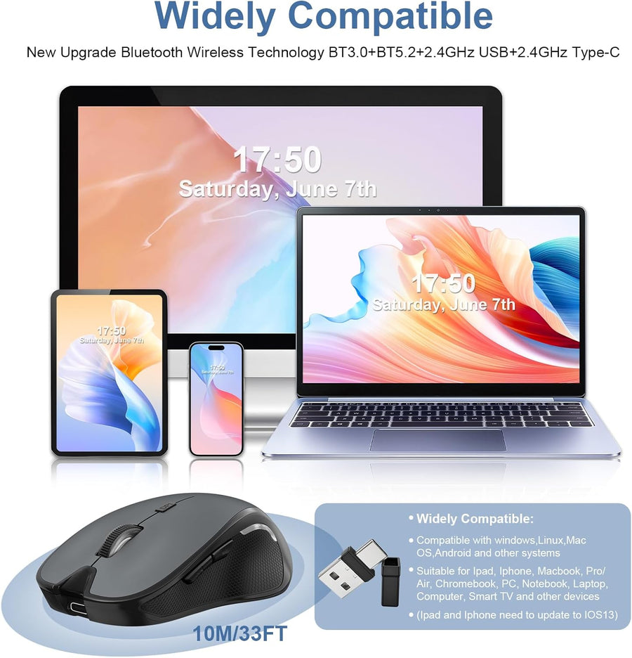 Mouse para MacBook Mouse inalámbrico Bluetooth portátil MacBook Air...