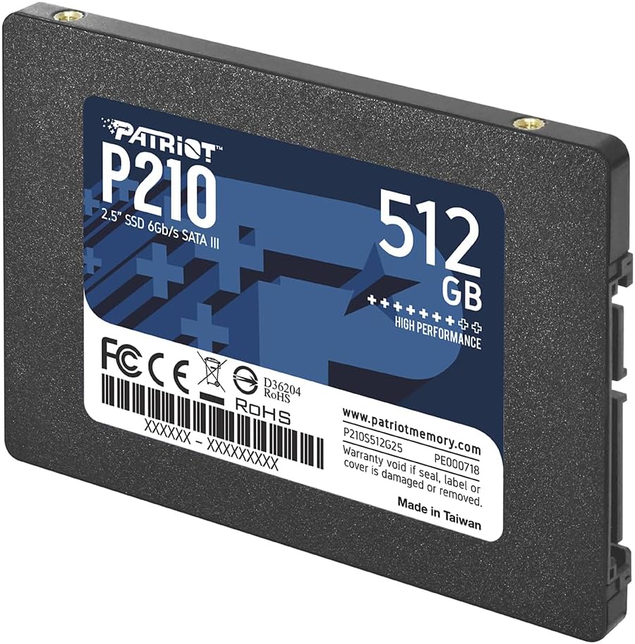 Patriot P210 512GB Unidad SSD Interna - SATA 3 2.5" - Unidad de...