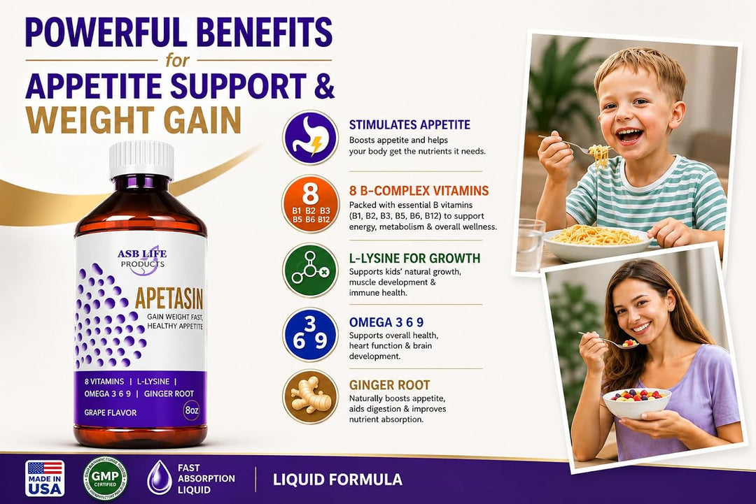 Apetasin - Multivitamínico mezclado con estimulante de aumento de p...