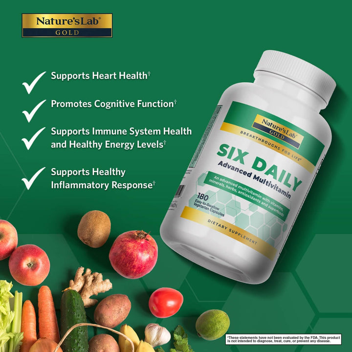 Nature's Lab Six Daily Advanced Multivitamínico - Más de 90 nut...