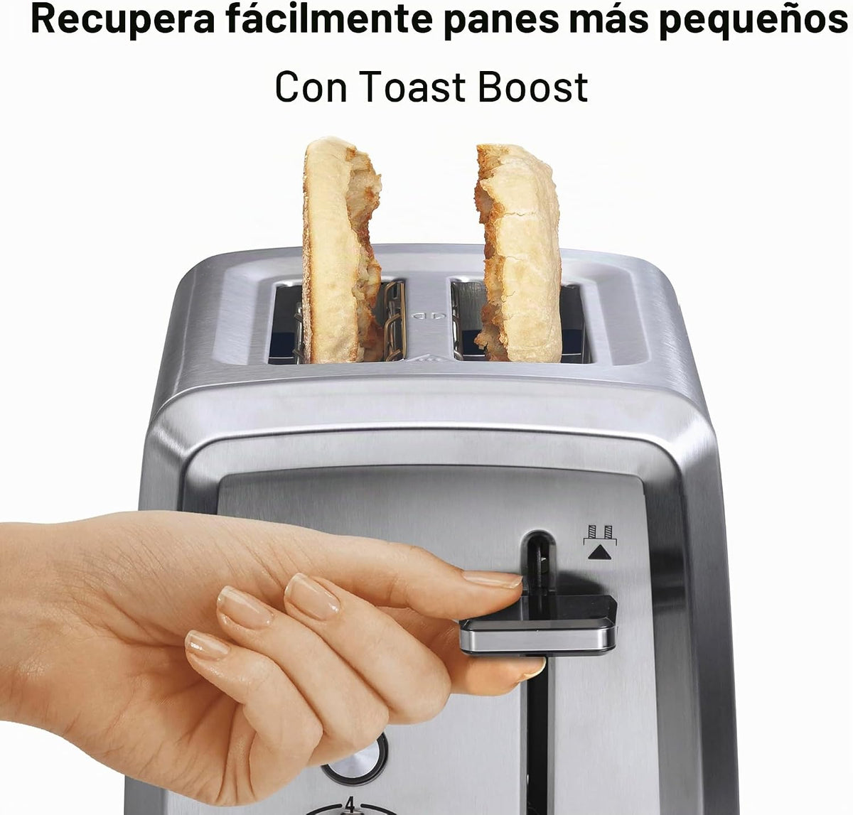 Tostadora Hamilton Beach de 2 ranuras con ranuras extra anchas, ajuste de bagel, función de expulsión de pan tostado, bandeja extraíble para las migas, apagado automático y botón de cancelación