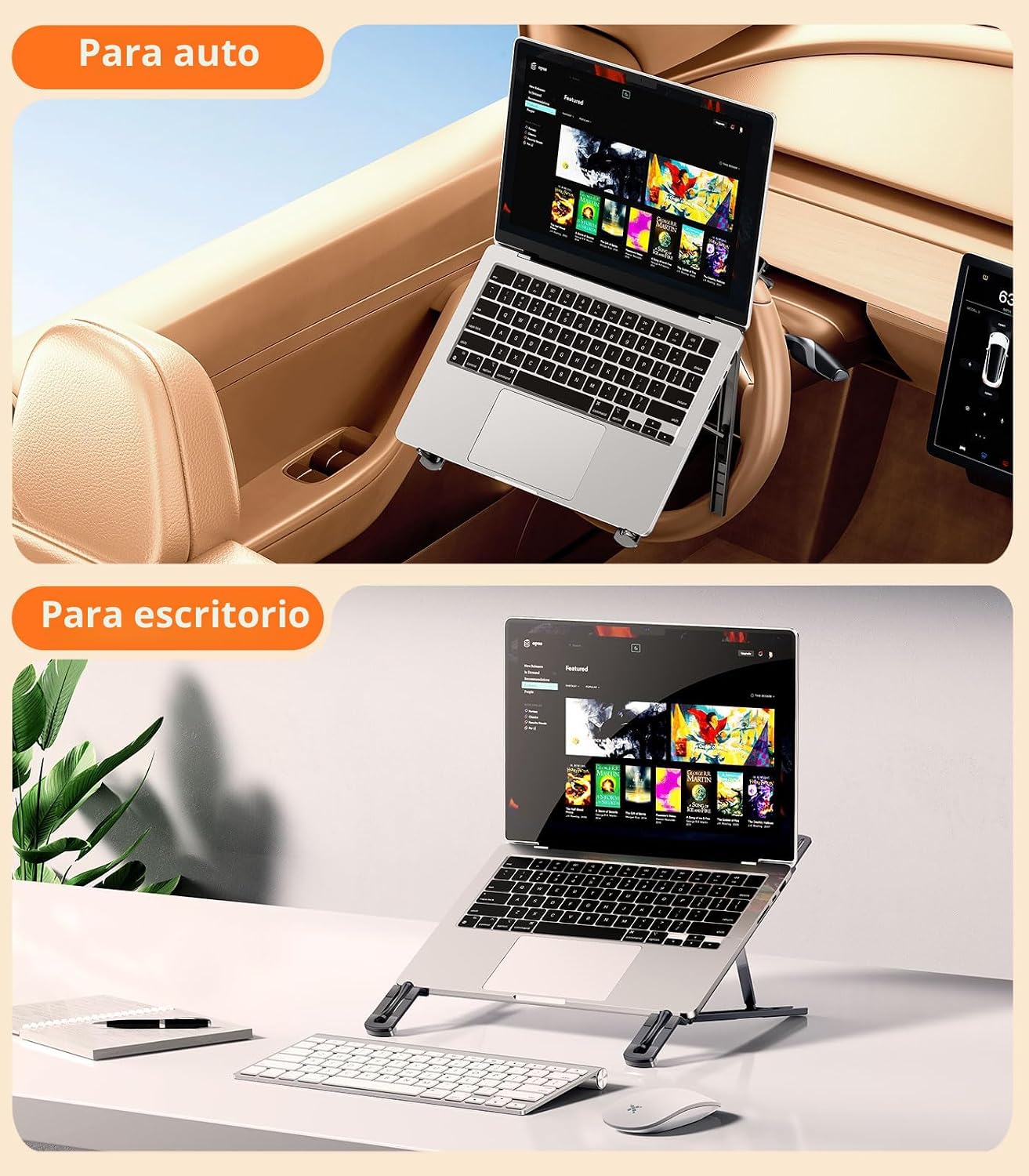 DICMKY Soporte de Montaje para Laptop de Coche Bandeja Portador del...