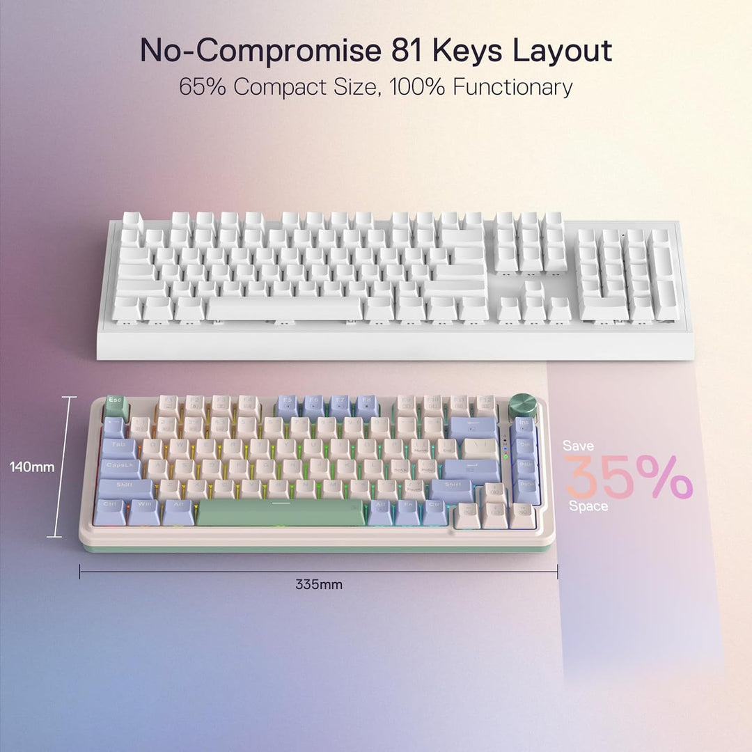 Redragon K673 PRO Teclado Gaming RGB Inalámbrico con Gasket 75%, 3...