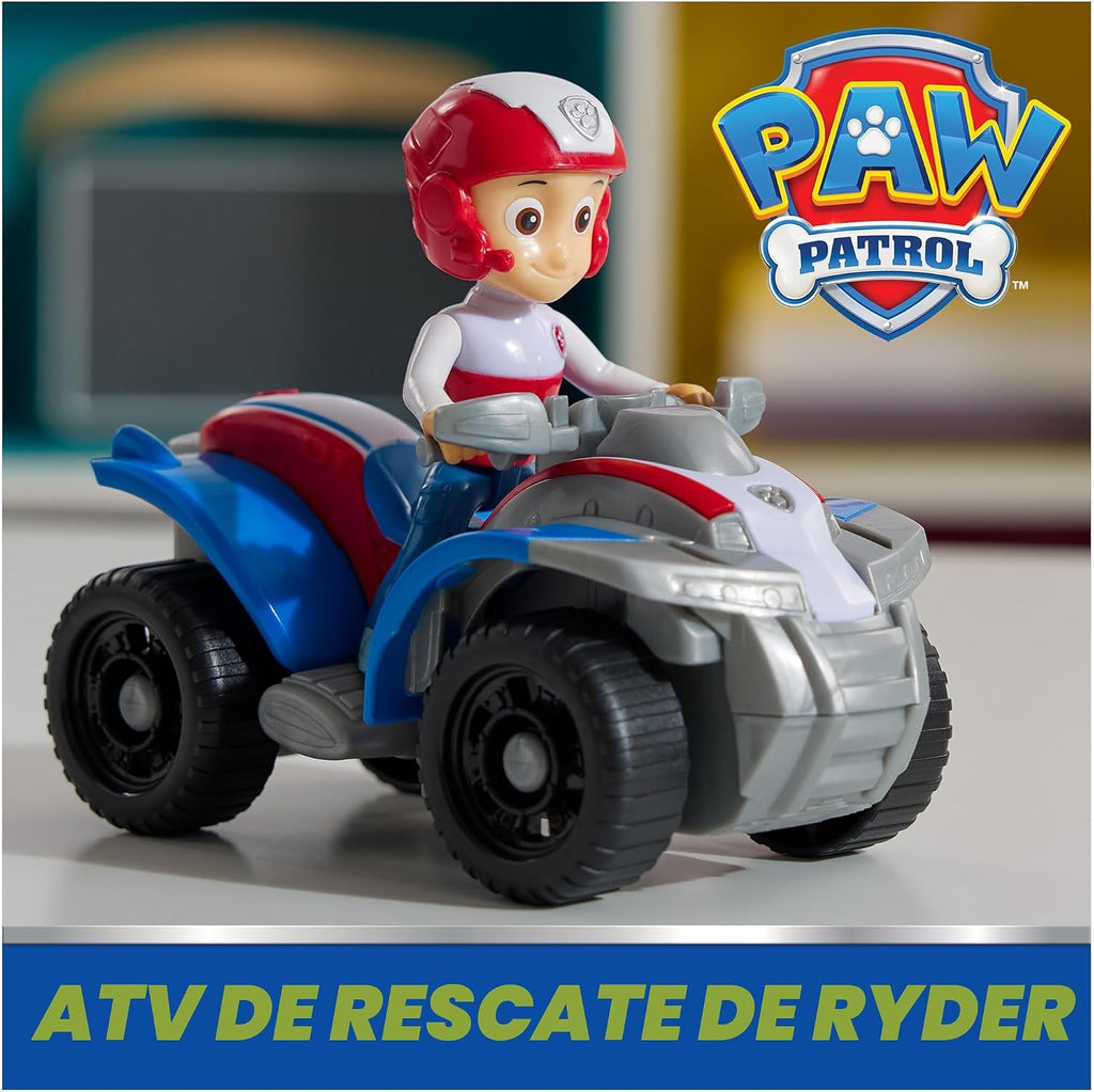 Paw Patrol, Ryder's ATV vehículo de juguete con figura de acción coleccionable, juguetes para niños y niñas de 3 años en adelante