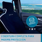 Asiento - Toalla de microfibra premium para asiento de automóvil, impermeable y resistente al sudor, ajuste universal, lavable a máquina, antideslizante, protector de asiento para automóvil, camión, SUV, camioneta (negro, paquete de 2)