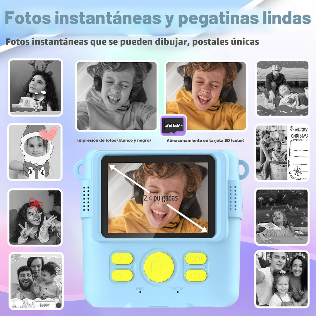 ESOXOFFORE Cámara de impresión instantánea para niños, regalos de c...