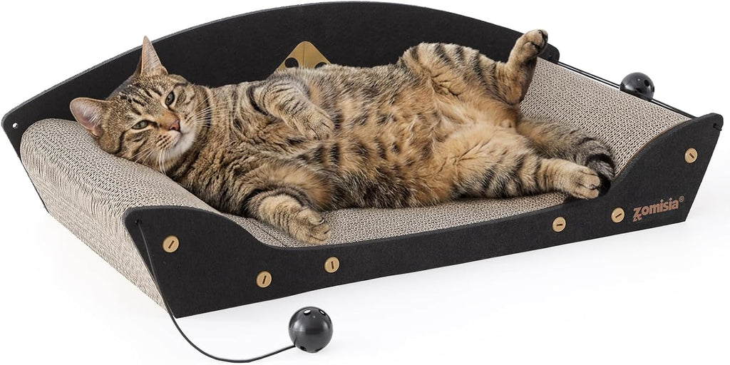 Cama rascador de cartón para gatos de interior de 26 pulgadas, 1