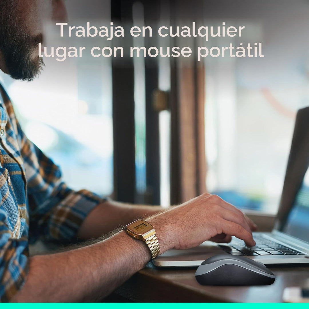 Logitech Ratón inalámbrico M185, 2.4 GHz con mini receptor USB, dur...