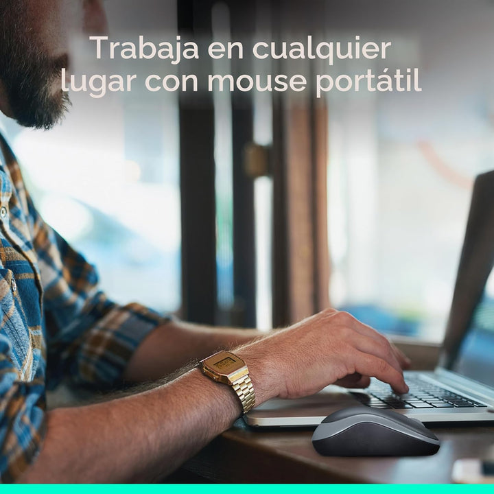 Logitech Ratón inalámbrico M185, 2.4 GHz con mini receptor USB, dur...