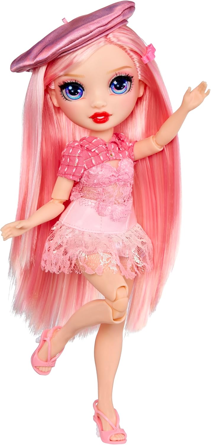 Rainbow High Pretty in Paris Fashion - Bella Parker (rosa), muñeca de moda arcoíris de 11 pulgadas con atuendo, bolso elegante, regalo de juguete para niñas de 4 a 12 años