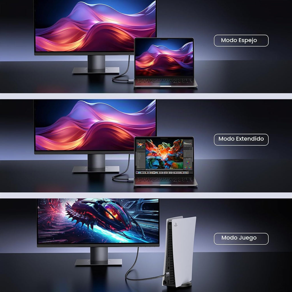 UGREEN Cable HDMI 2.1 8K 48Gbps 26 pies, cable HDMI de ultra alta velocidad
