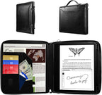 E NET-CASE Funda para Kindle Scribe de 10.2 pulgadas lanzada en 2024 y 2022 – Diseño de mano de negocios mejorado Funda de piel sintética para Kindle Scribe papel digital con cremallera y soporte para