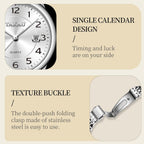 Reloj de Mujer Elegante Analógico a Cuarzo con Carga de Fecha, Números Arábigos Grandes, Impermeable, Dos Tonos, Acero Inoxidable, Pequeño, Reloj de Muñeca