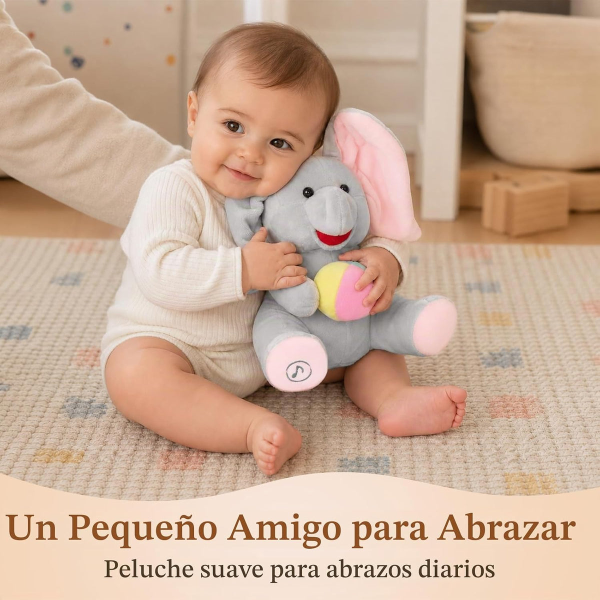 Peek a Boo Elefante de juguete, juguete musical interactivo para