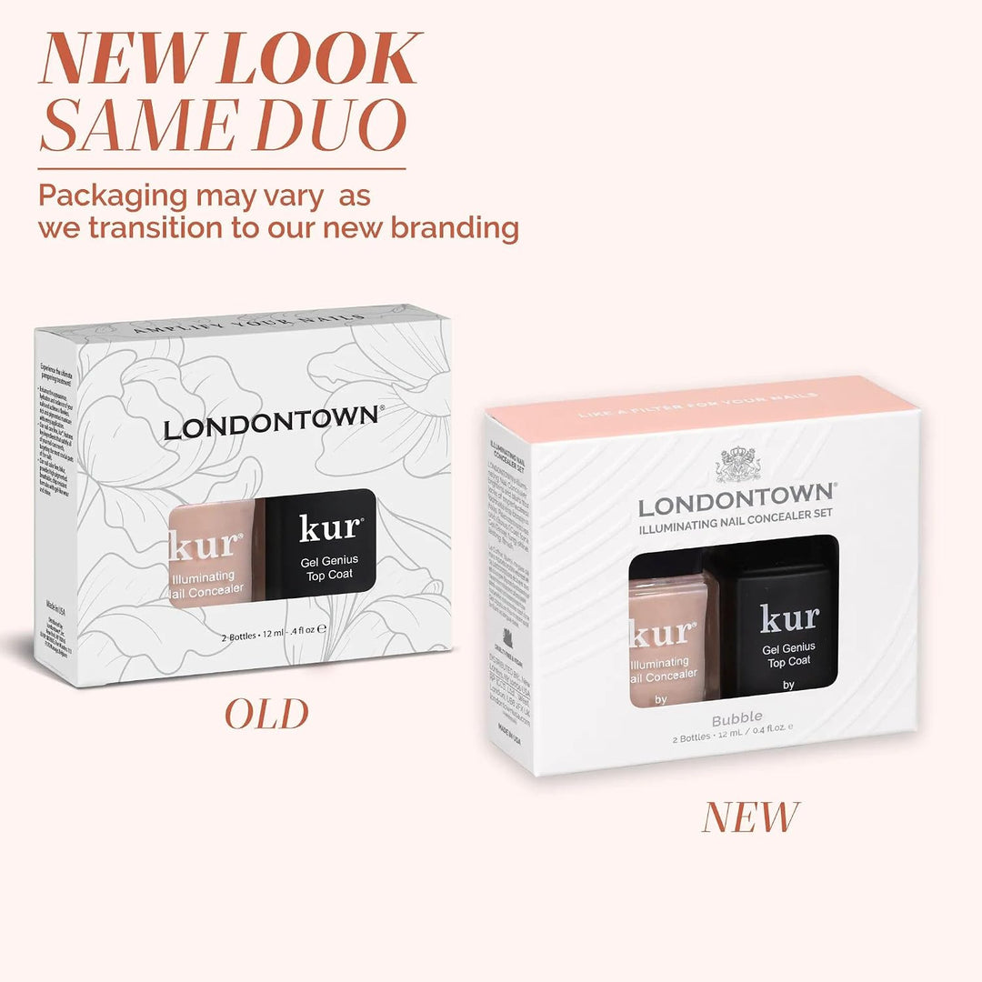 LONDONTOWN Corrector de uñas y gel Genius Top Coat Duos, ilumina e...