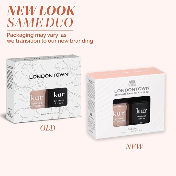 LONDONTOWN Corrector de uñas y gel Genius Top Coat Duos, ilumina e...