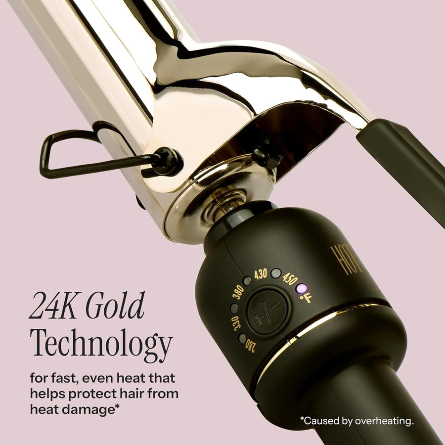 HOT Tools Rizador profesional de oro de 24 quilates de barril exten...