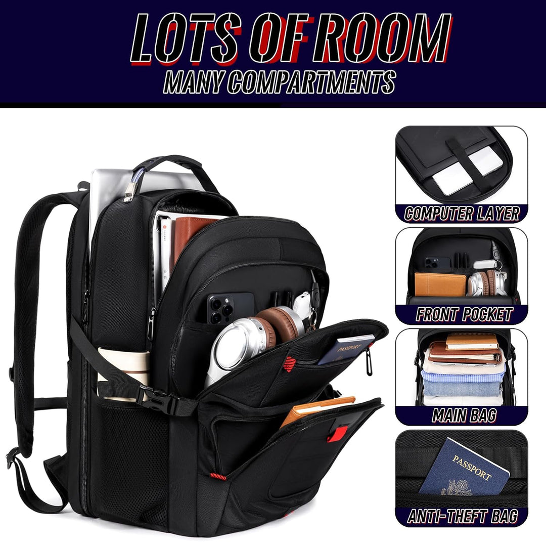 JARWAM Mochila grande de viaje para laptop para hombres, mochilas d...