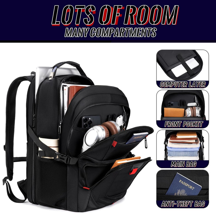 JARWAM Mochila grande de viaje para laptop para hombres, mochilas d...