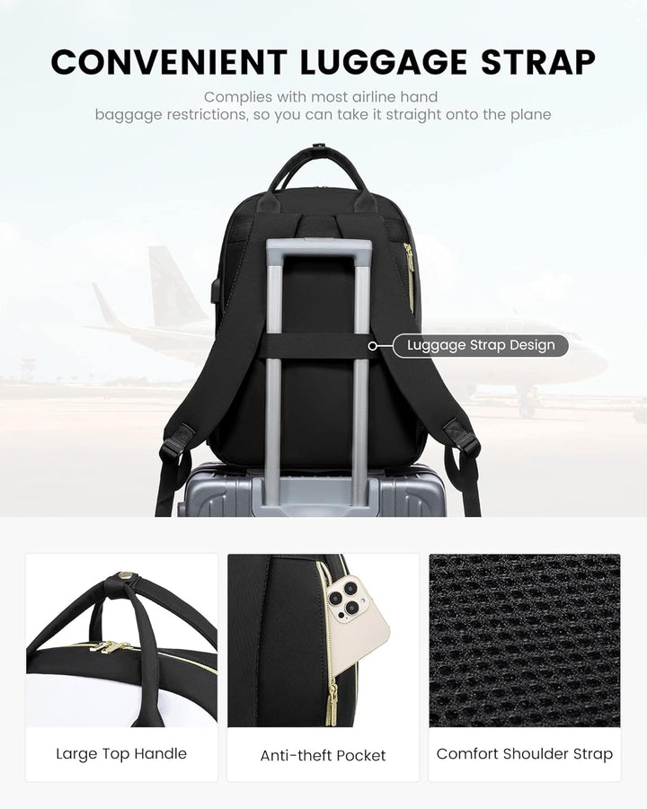 LOVEVOOK Mochila para laptop para mujer, ligera, casual, portátil d...